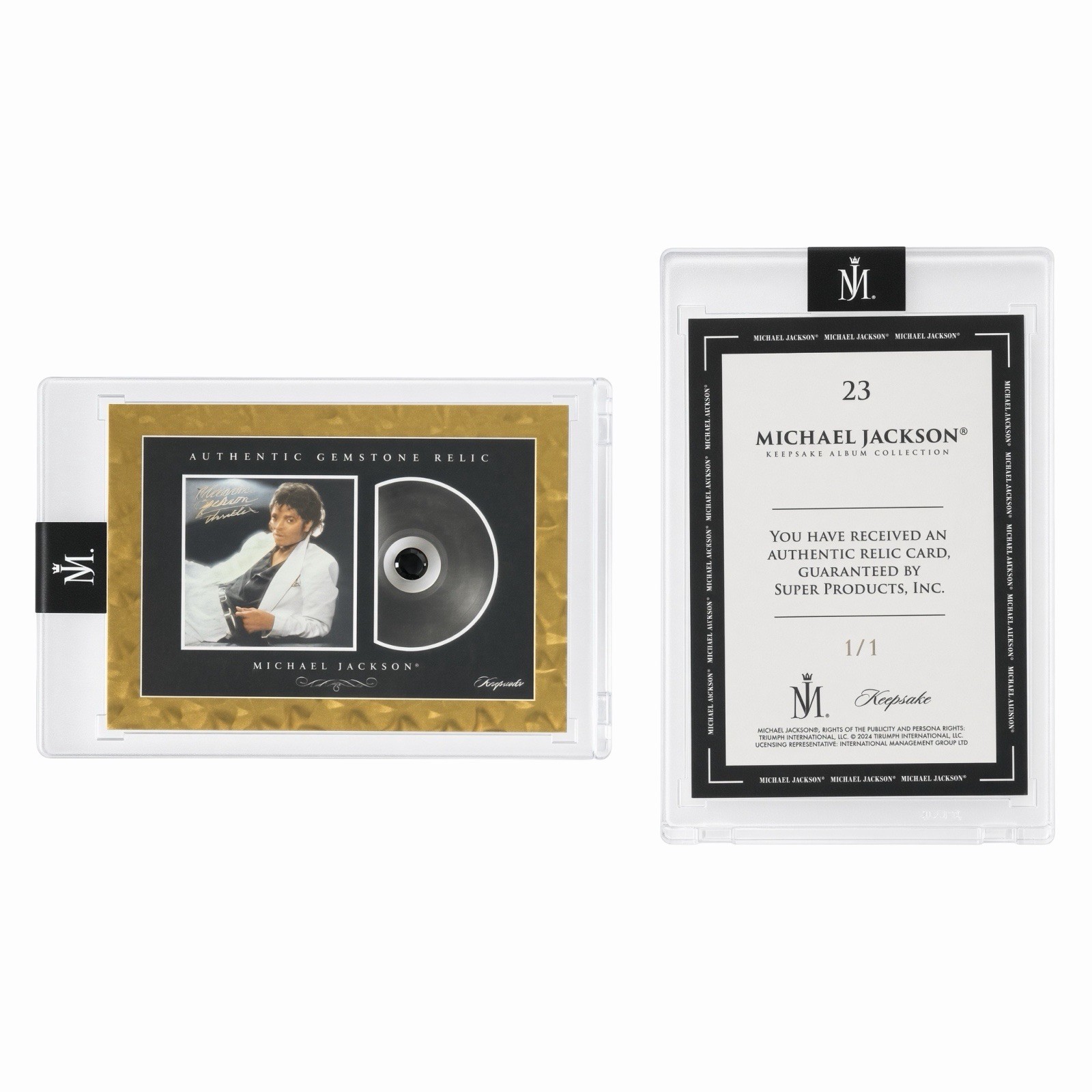 Michael Jackson Keepsake Album Gem Relic # 23 THRILLER Gold 1 of 1 ONE OF ONE
