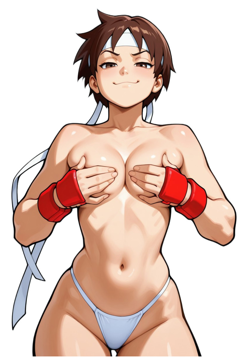 2831 Sakura Sticker, Made In USA, Laminated, Sexy, Waifu, Busty, Curvy, Hand Bra