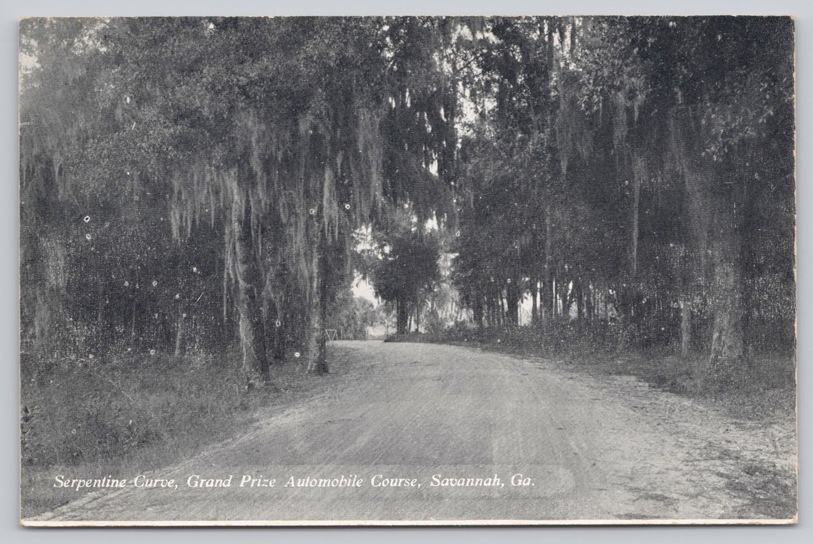Savannah Georgia Grand Prize Automobile Course Curve Undivided Back Postcard