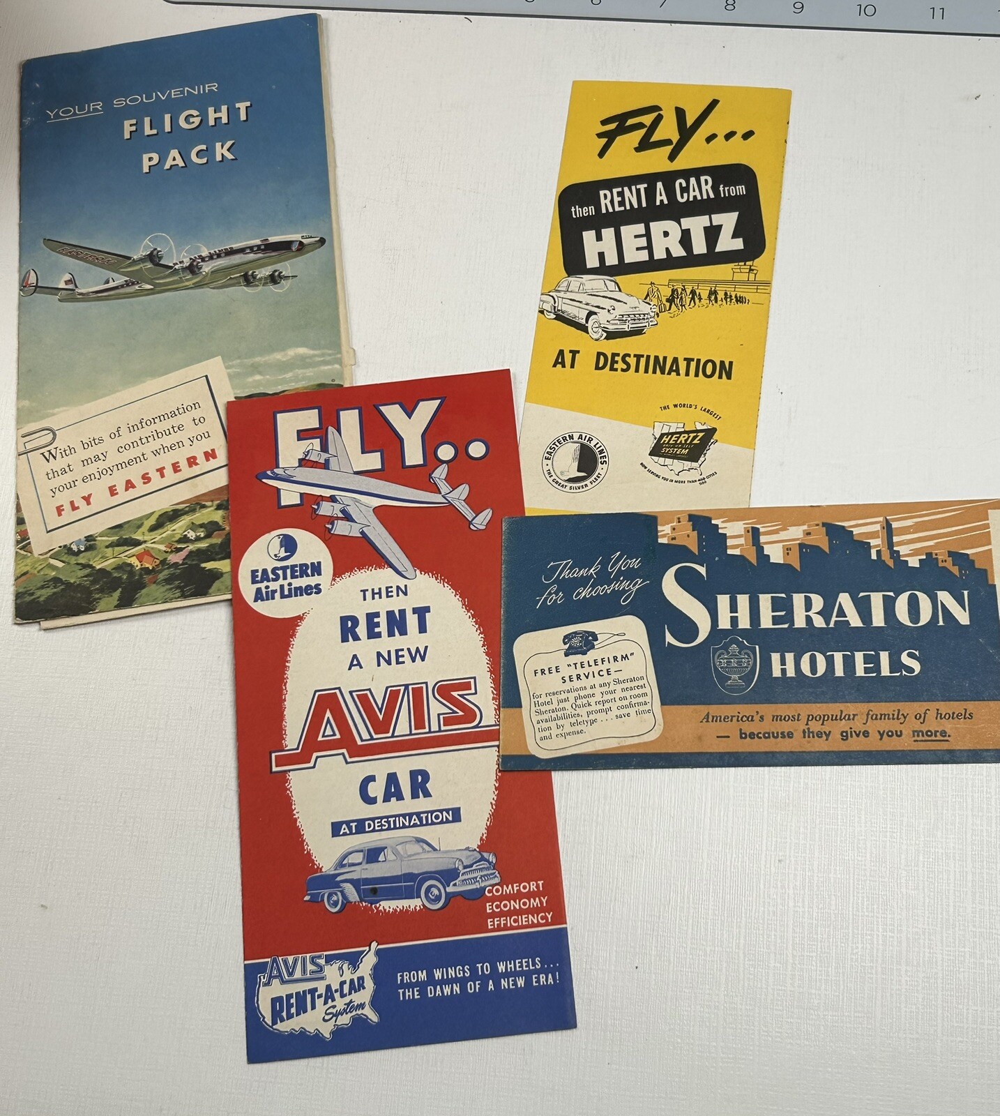 Vintage Travel Ephemera Lot Sheraton Avis Hertz