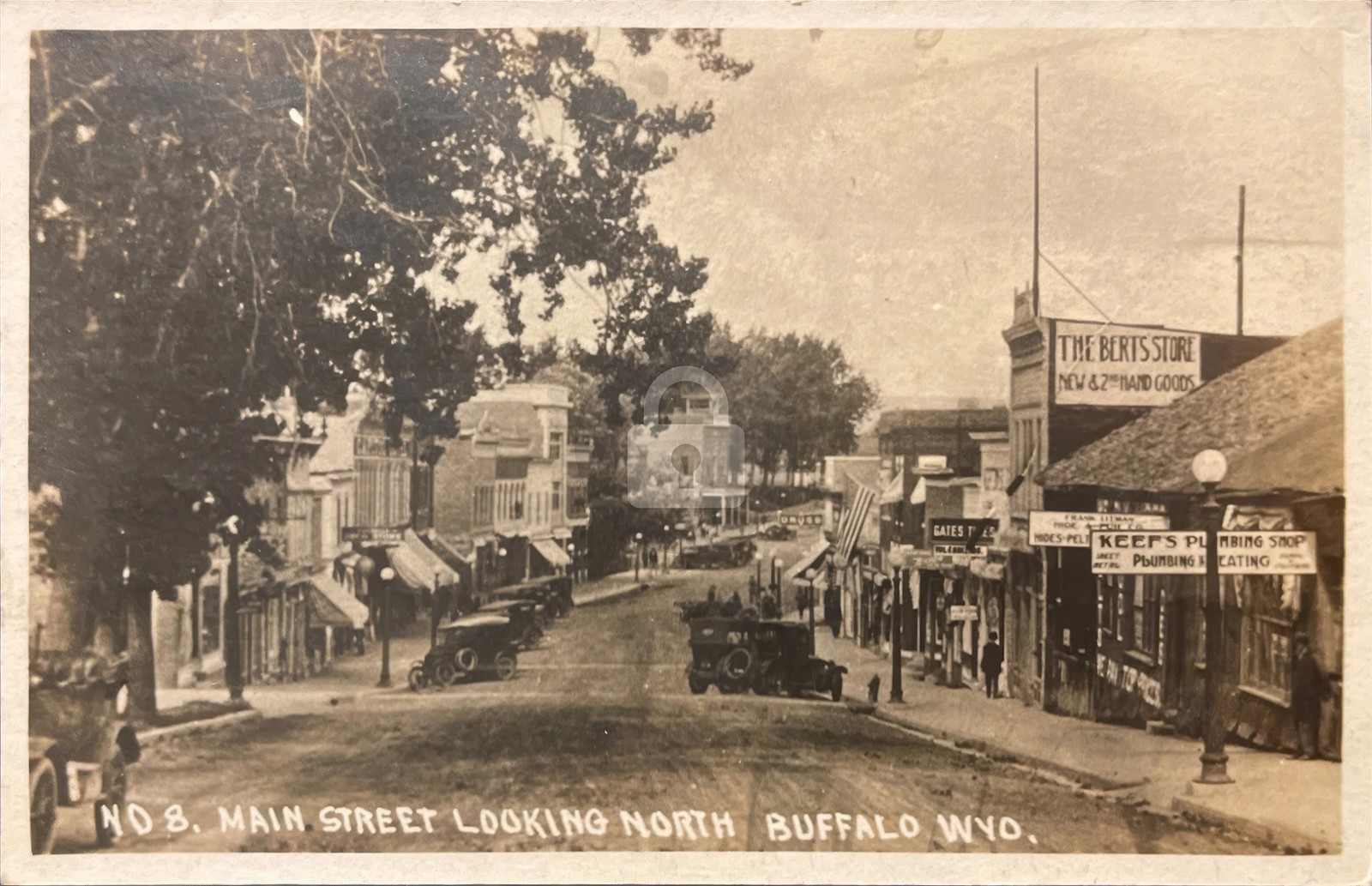 No 8 Main Street Looking North Buffalo WY Wyoming 1923 RPPC Photo Postcard COPY
