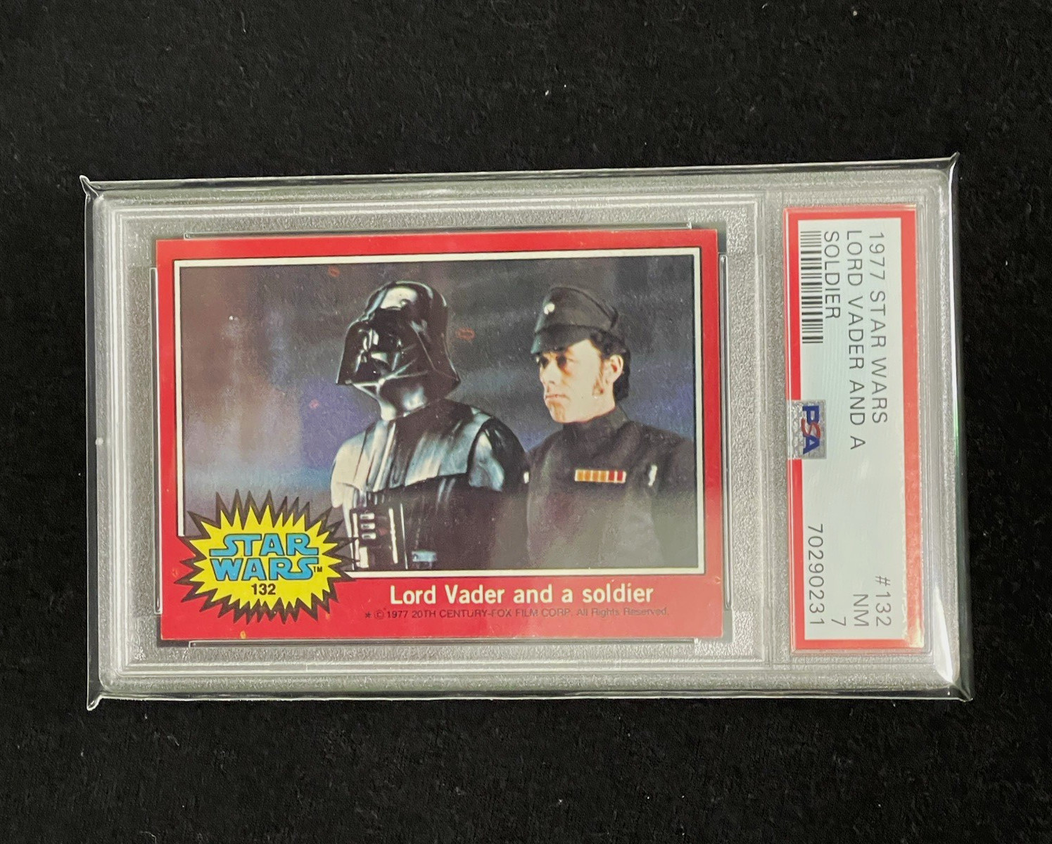 1977 Topps Star Wars Card #132 - Lord Vader and a Soldier - PSA NM 7