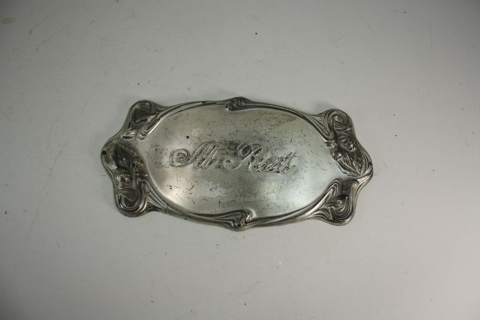 Antique Victorian Coffin plaque At Rest 1900's