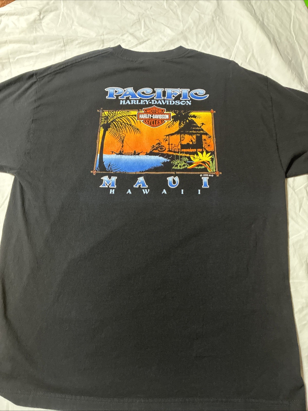 Vintage 1999 Harley Davidson Maui Hawaii T Shirt XL Pacific Made In USA MINT CON