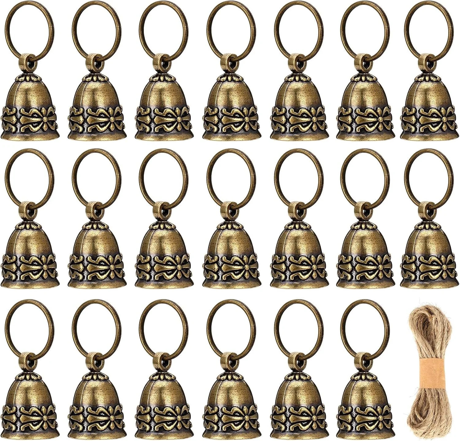 20 Pcs Small Pure Copper Bells, Handmade Vintage Brass Hanging Craft Bells, Craf