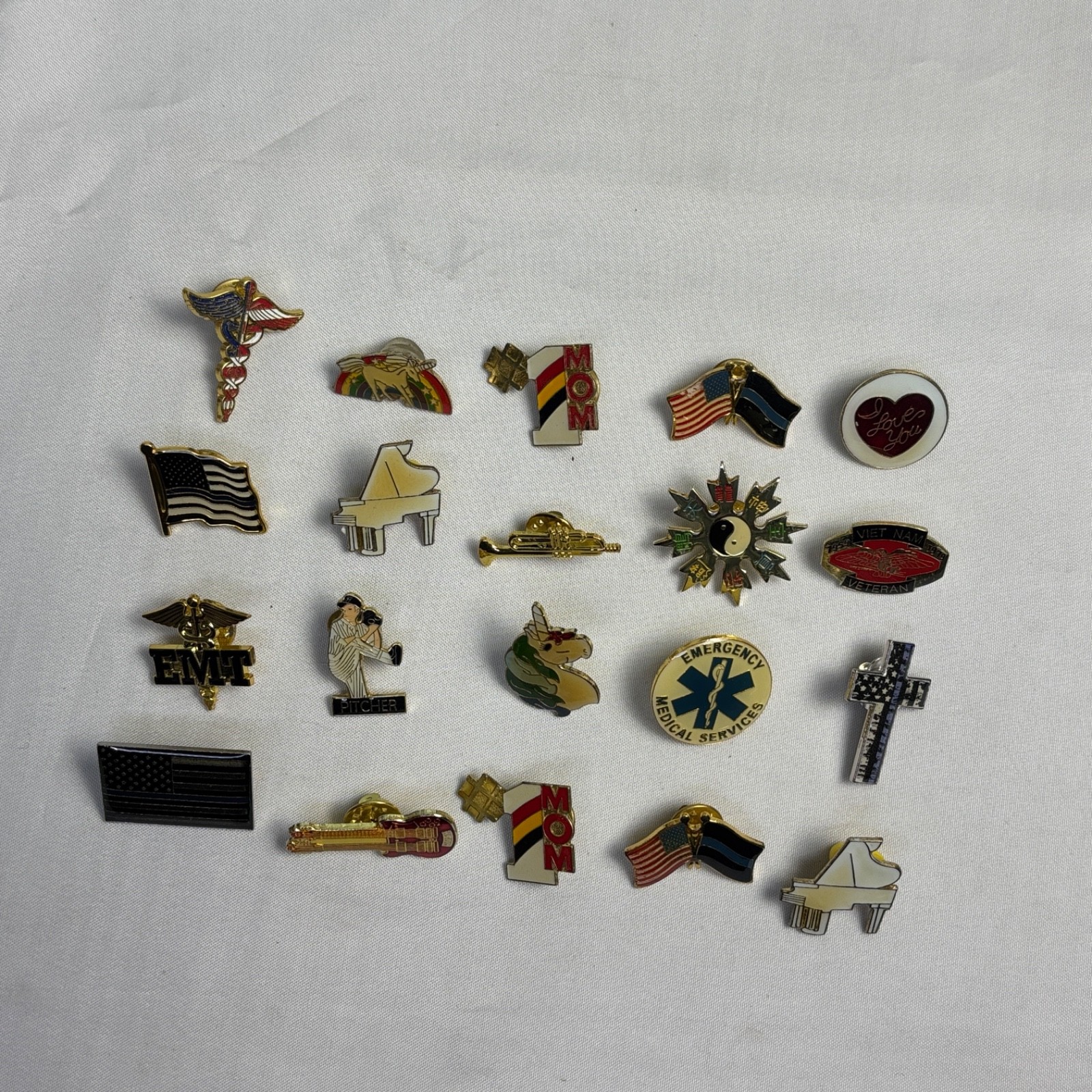 Lot Of 20 Piece Mixed Vintage And Modern Enamel Lapel Pins Lot 3