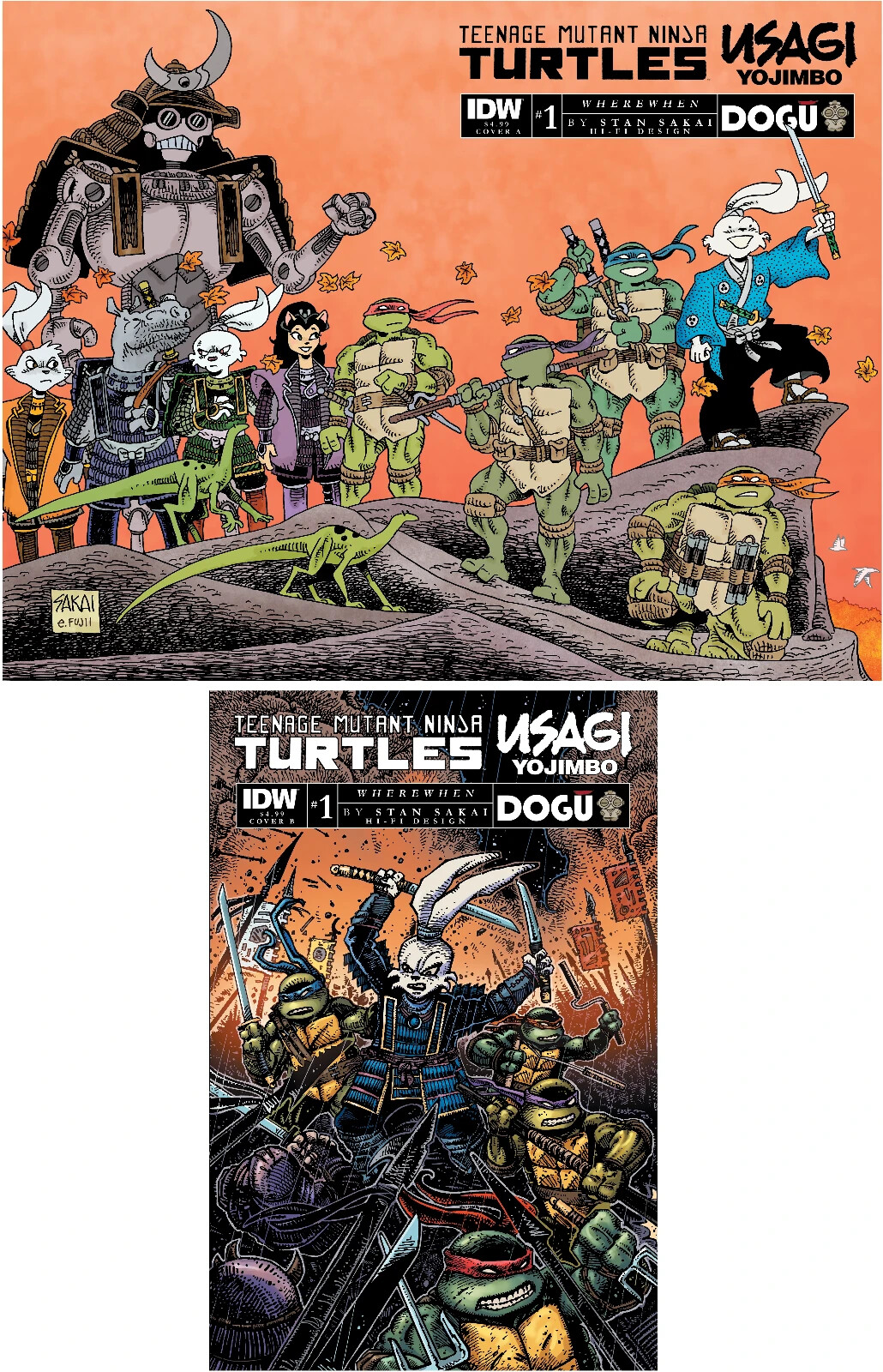 TEENAGE MUTANT NINJA TURTLES/USAGI YOJIMBO: WHEREWHEN #1 (EASTMAN/SAKAI SET)