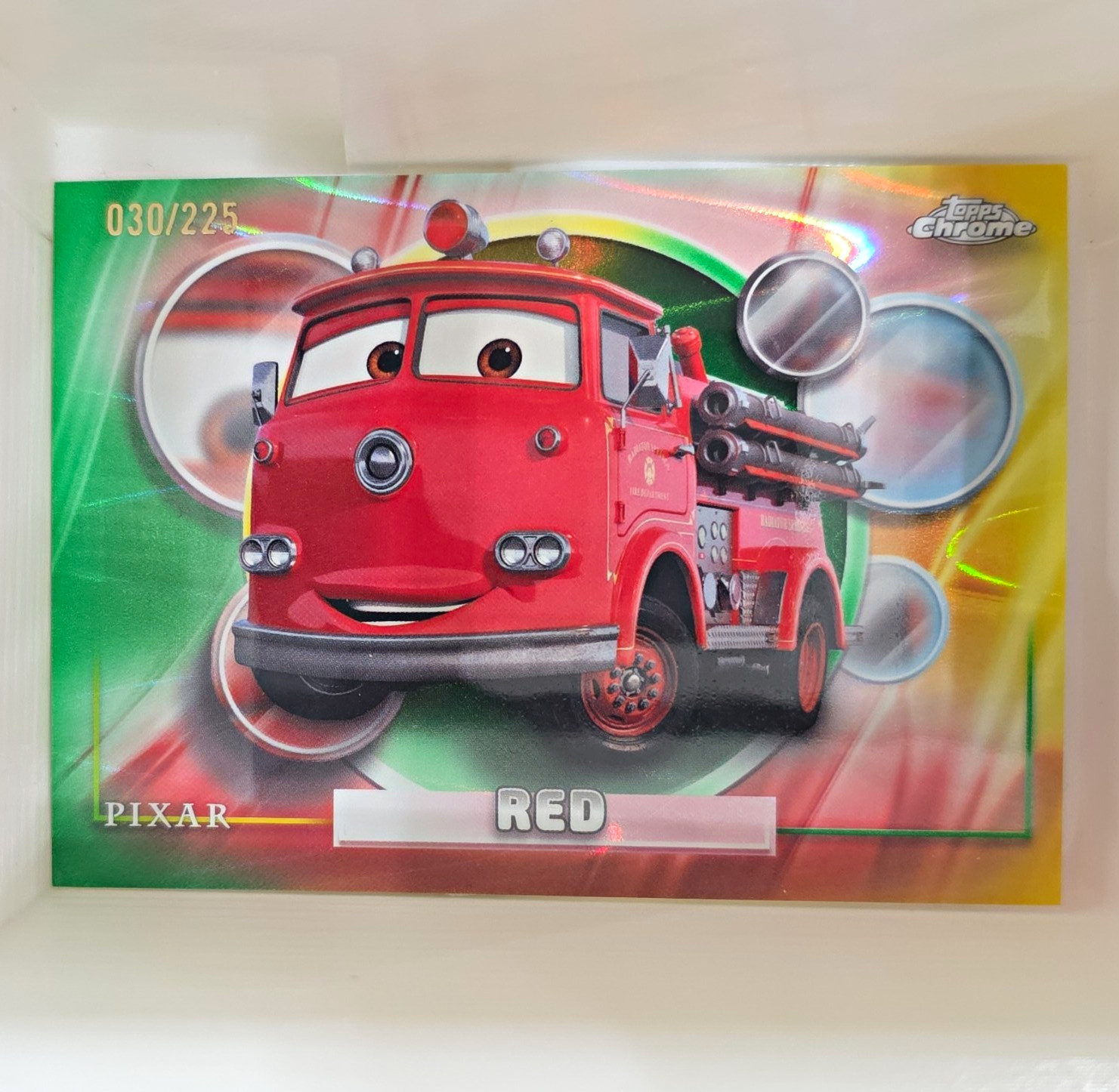 Topps Chrome Disney Pixar Cars 2026 Red #24 Yellow Green Serial #/25 