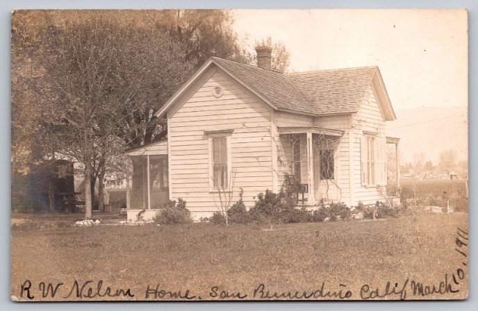 1911 R W Nelson Home House San Bernardino California CA Real Photo RPPC