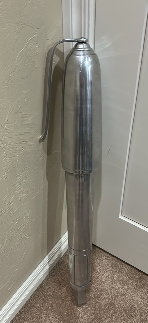 Vtg 1950s Giant 31” Cast Aluminum Fountain Pen Store Display Trade Sign Prop MCM