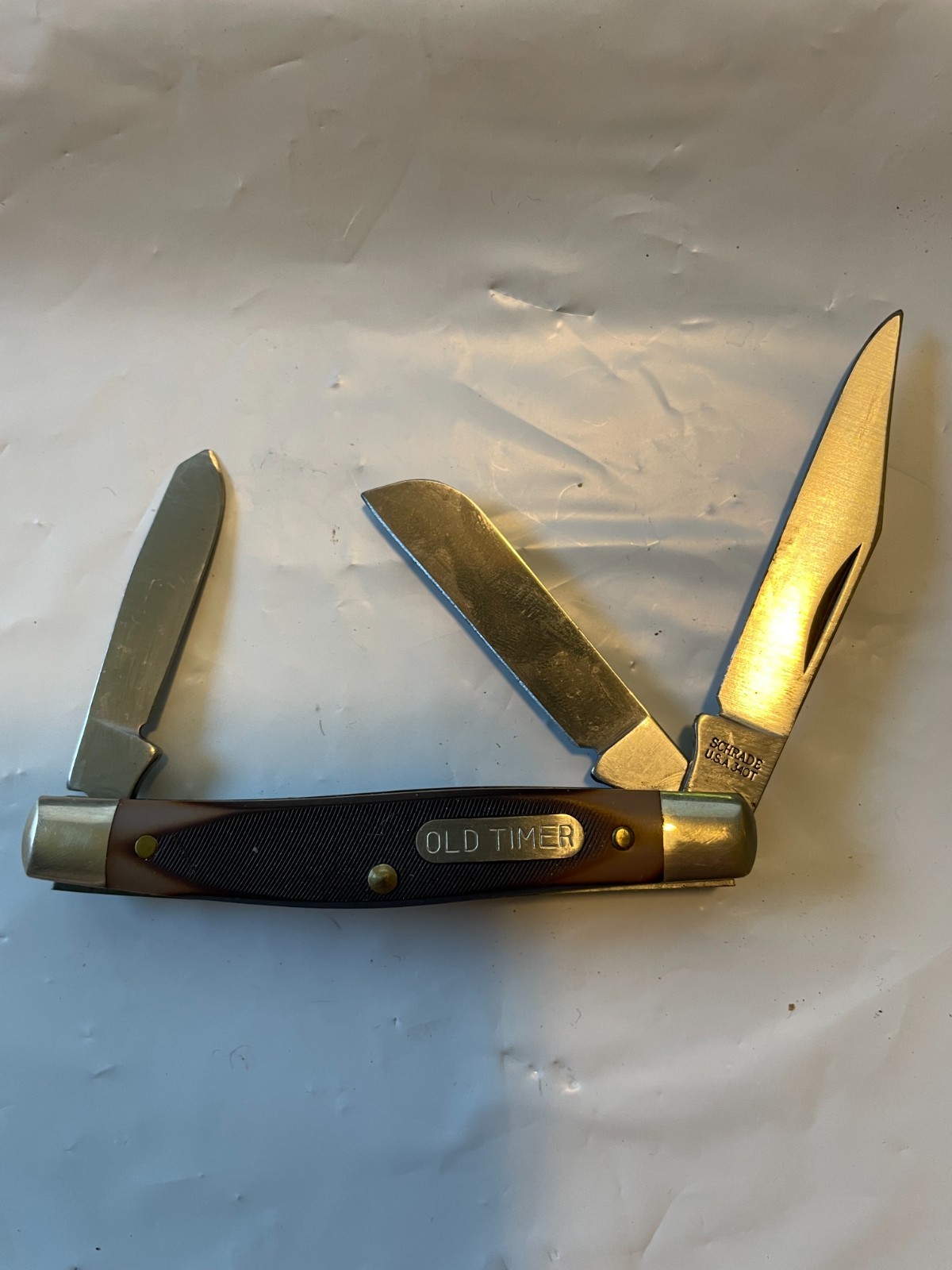 Vintage Schrade USA 340T Old Timer 3-Blade Folding Pocket Knife Nice Condition