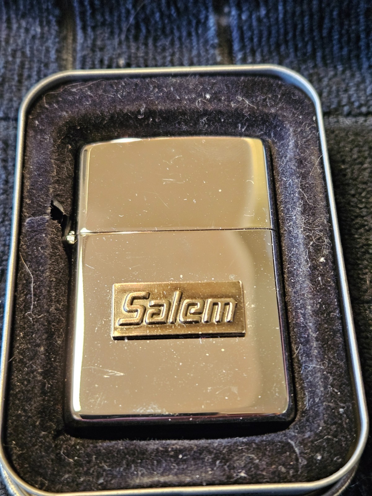 1991 Salem Cigarettes Zippo - hi polish chrome - USED