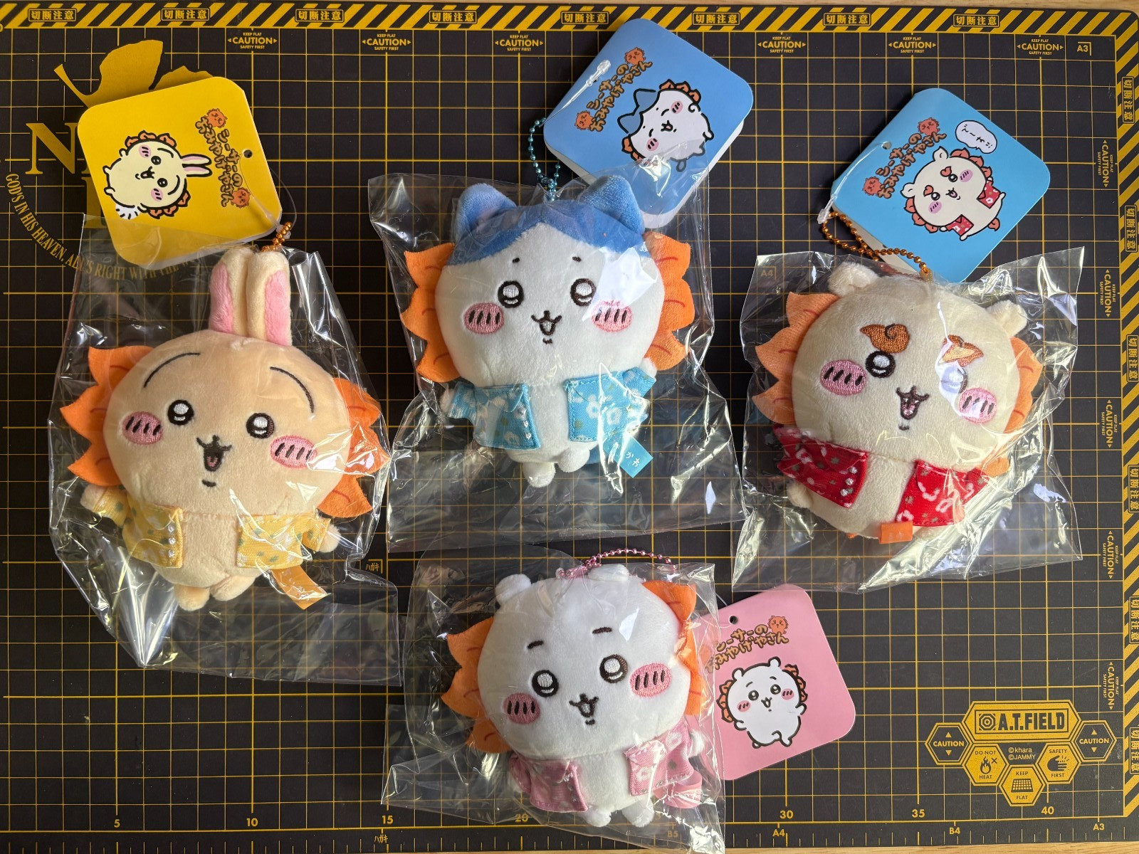 Chiikawa SET 4 Okinawa Exclusive Mascot Shisa Plush 10cm Nagano BRAND NEW RARE