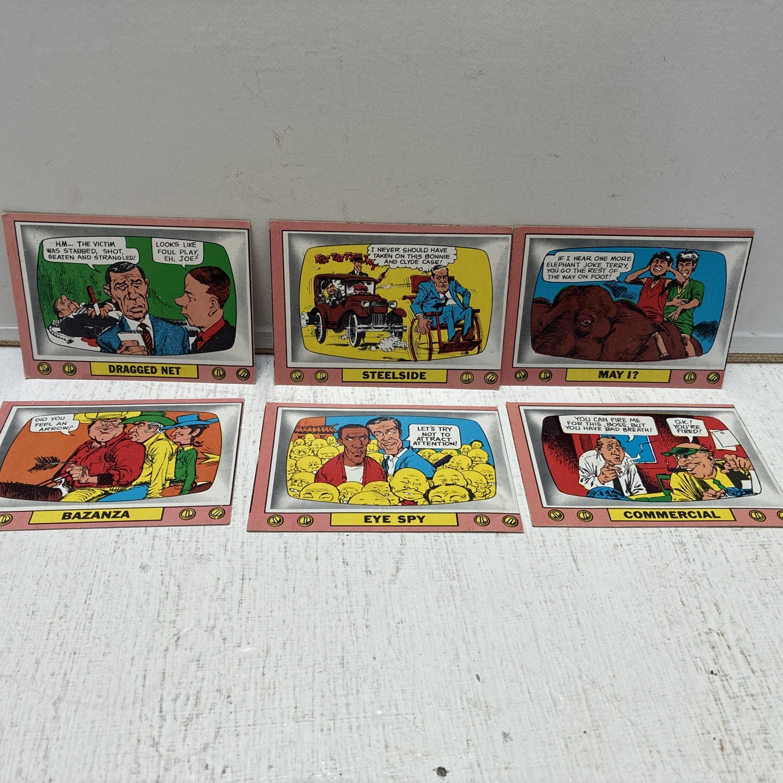 Vintage & Rare 1968 Topps Crazy TV Test Issue Card Lot Of 6