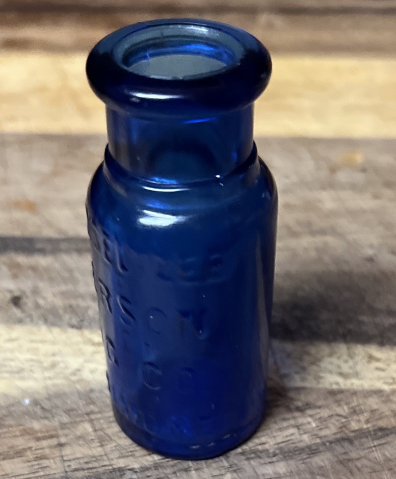 Antique Bromo Seltzer Emerson Drug Company Cobalt Blue Rainbow Bottle