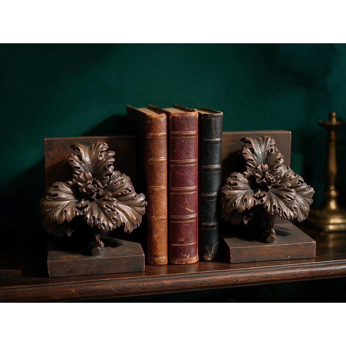Vintage 1999 CBK Acanthus Bookends Baroque Gothic Old World Library Decor