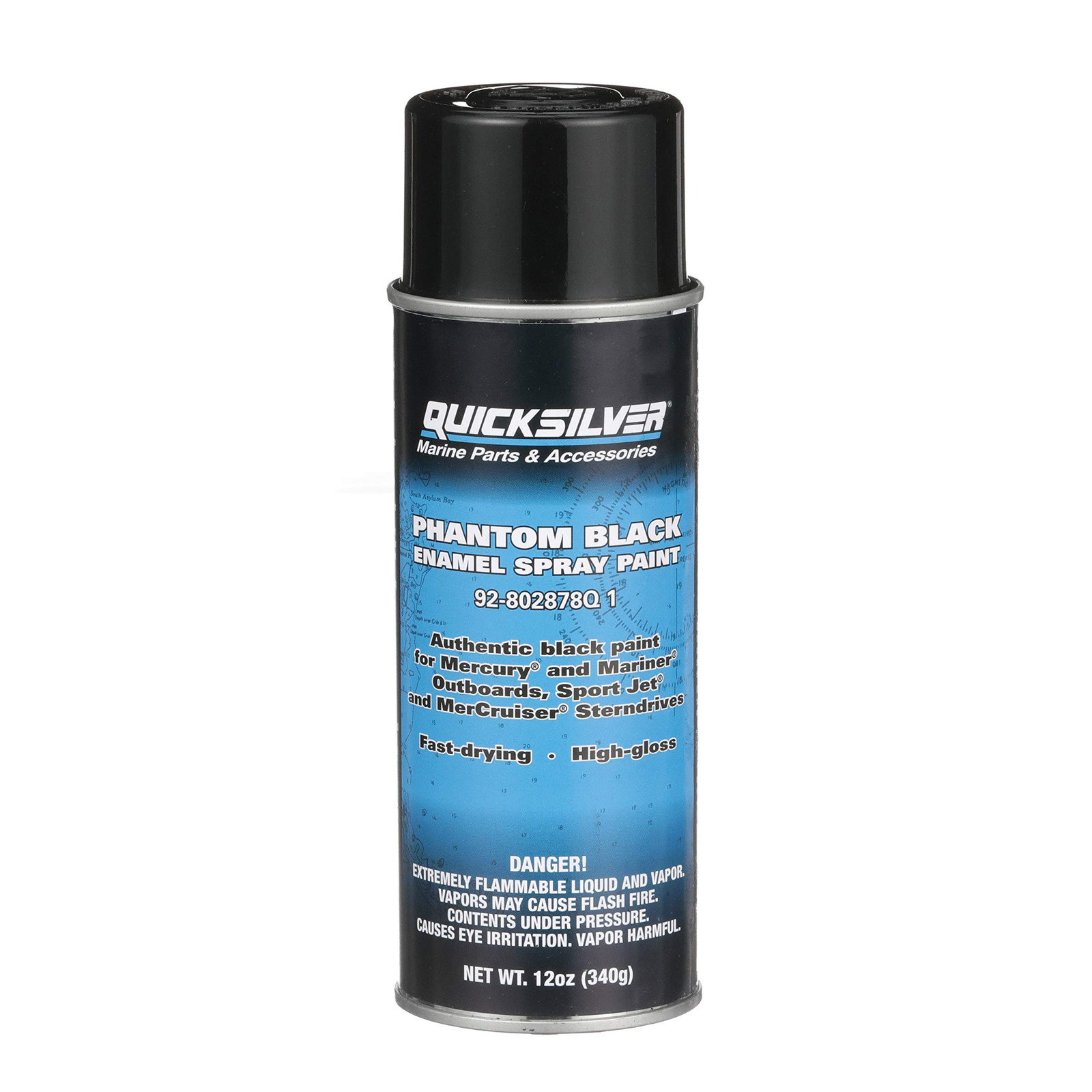 12 Ounce Phantom Black Spray Paint for Mercury Outboards MerCruiser Engines