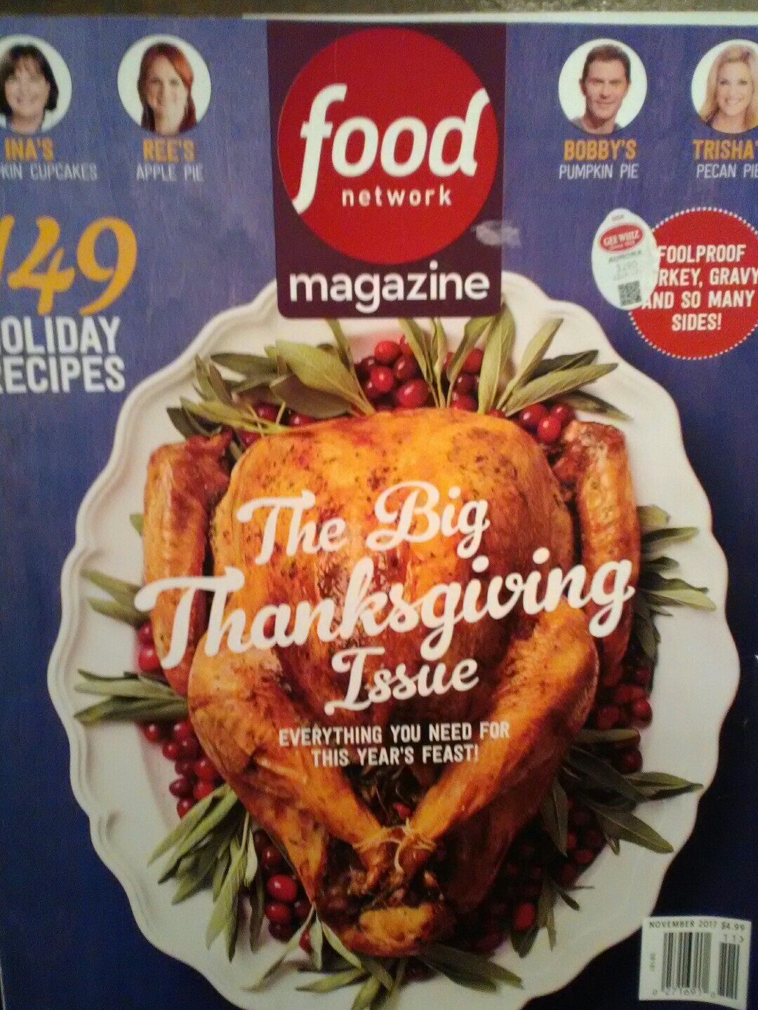 FOOD NETWORK MAGAZINE  THE BIG THANKSGIVING ISSUE NOVEMBER 2017 MAGAZINE