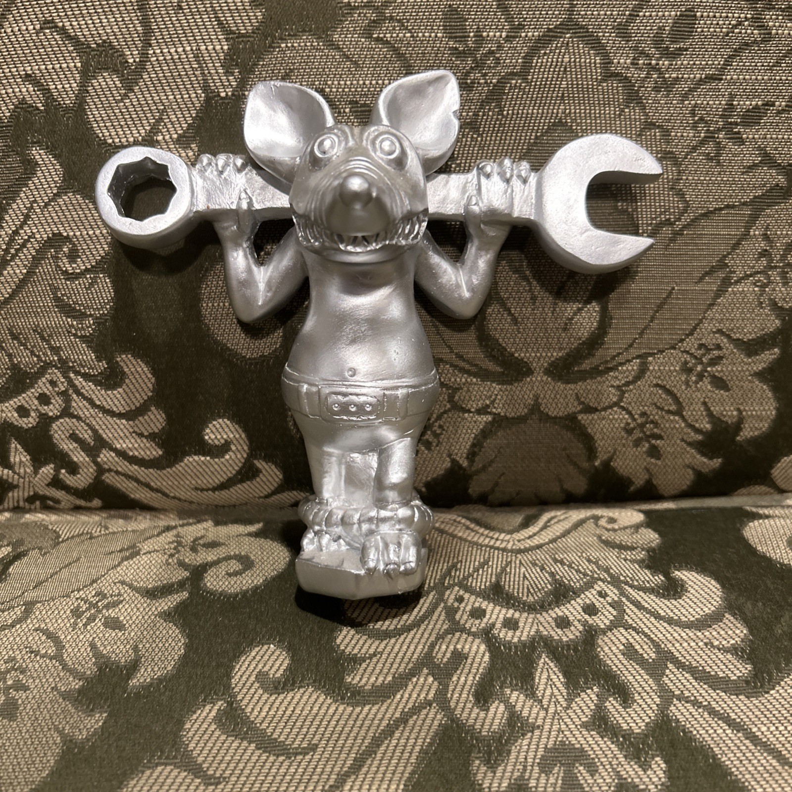 Rod the Rat Mechanic Hood Ornament Rat Rod Hot Rod Resin