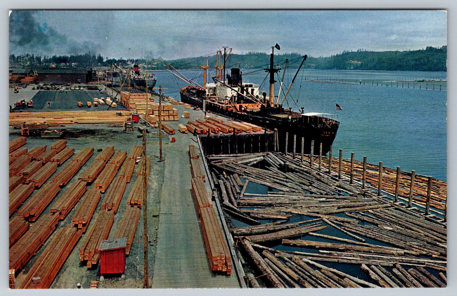 c1960s Tacoma WA Pacific NW Lumber Transport View Postcard