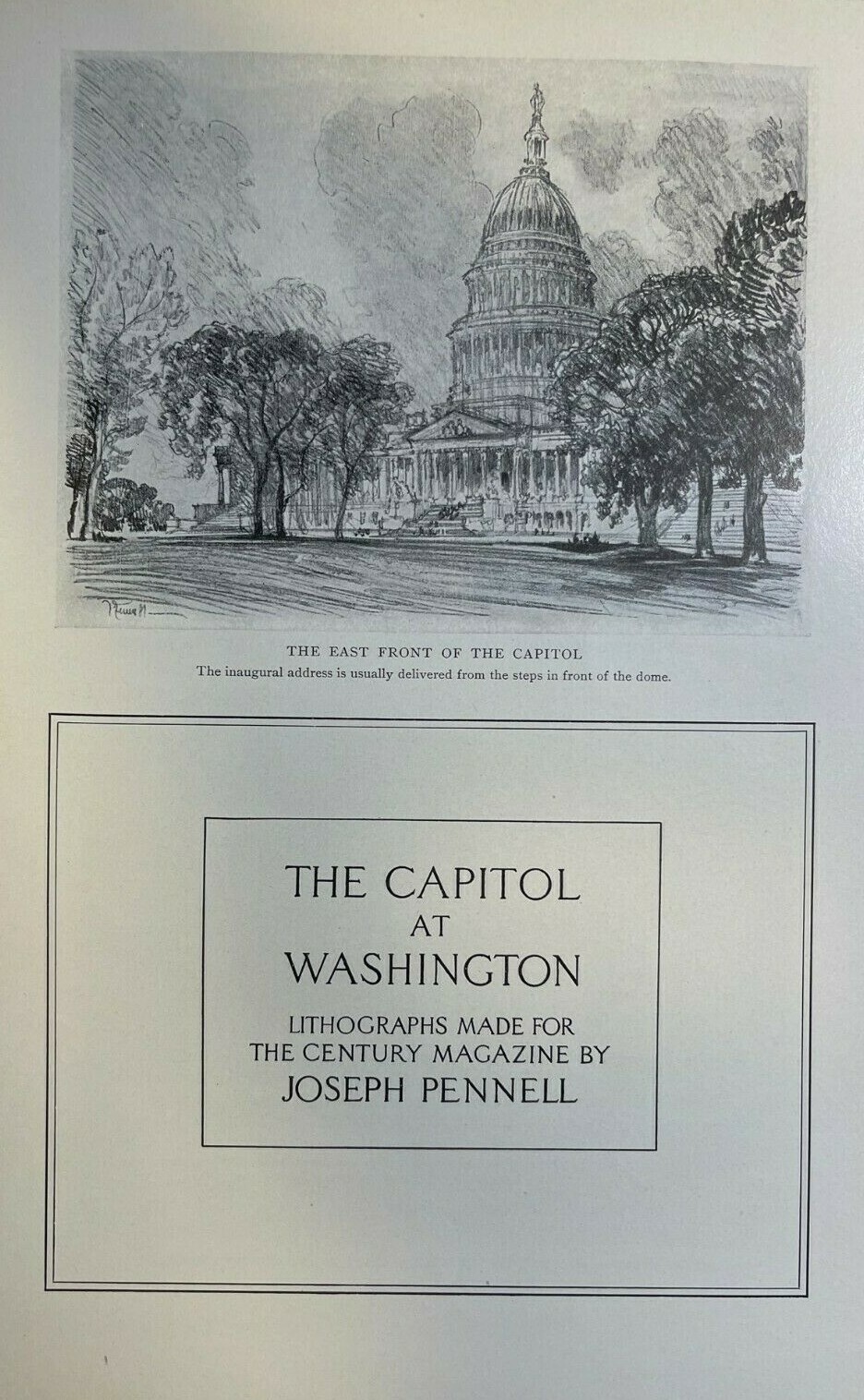 1913 Joseph Pennell Illustrations of the Capitol at Washington DC