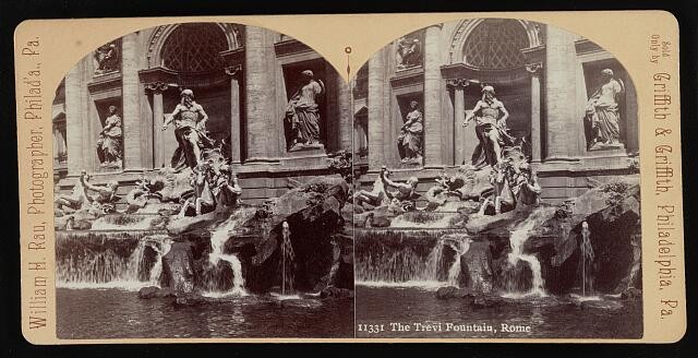 Photo:Rome Italy Trevi Fountain 1860s Stereograph William H. Rau