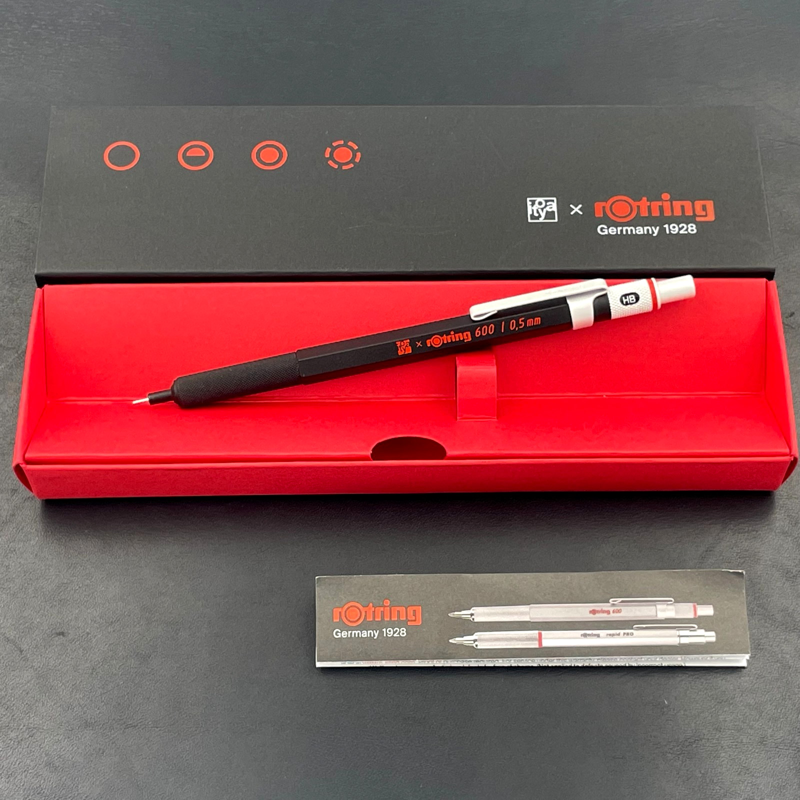 Itoya x rOtring 600 0.5mm Mechanical Pencil Black Limited Edition Boxed Japan