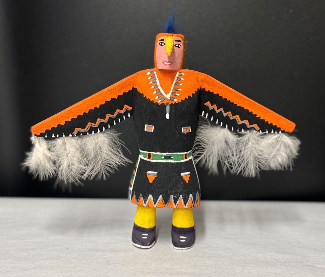 Hopi Kachina Doll Vintage 8” Wood Fly Eagle Beautiful
