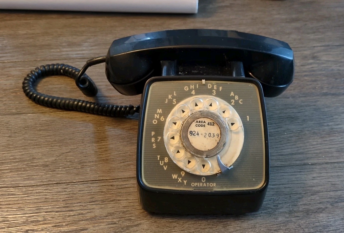 Vintage GTE AUTOMATIC ELECTRIC BLACK ROTARY Desk Phone 412 Pittsburgh PA