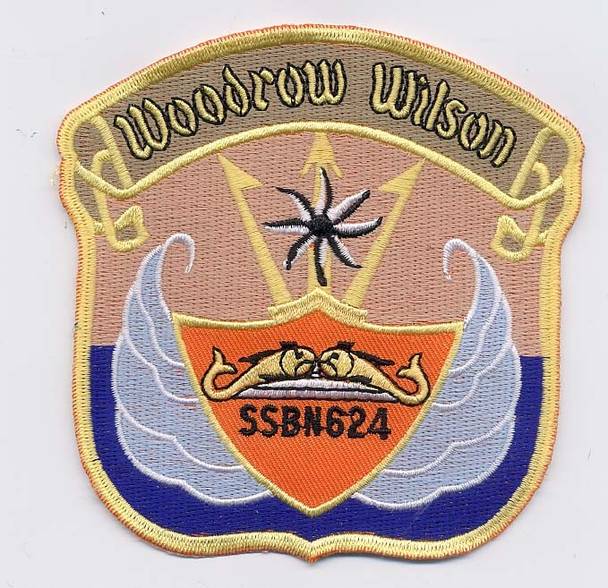 USS Woodrow Wilson SSBN 624 - Neptune Fork Dolphins - BC Patch - Cat No. B481
