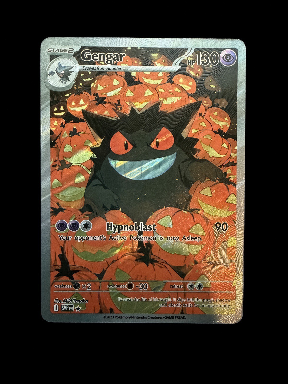 Pokemon Halloween Gengar Non-TCG Art Card Display