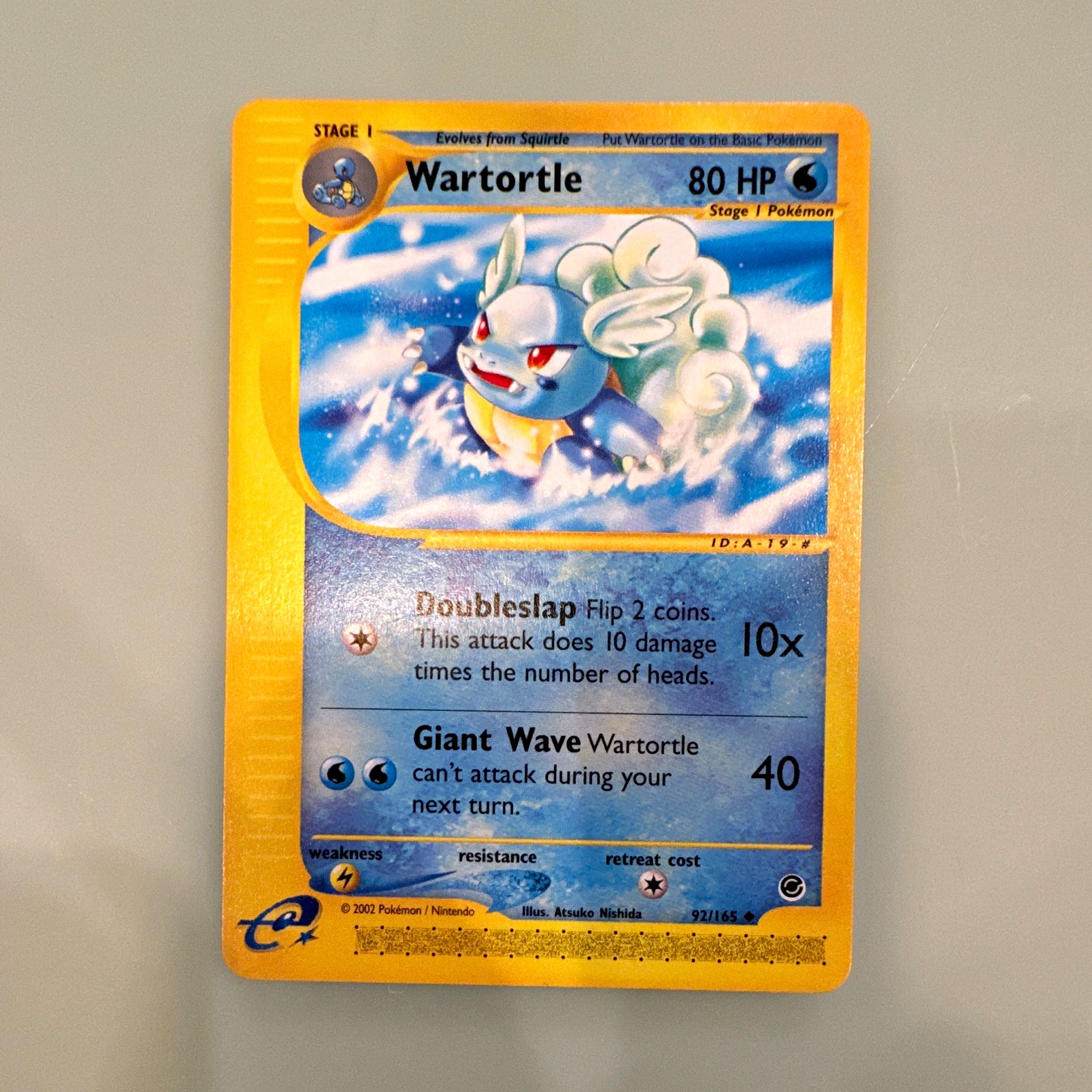 2002 Pokémon Expedition EREADER Wartortle 92/165 English Atsuko Nishida CLEAN