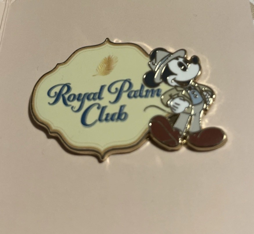 Rare Disney Mickey Mouse Royal Palm Club Single Pin - Grand Floridian Hotel