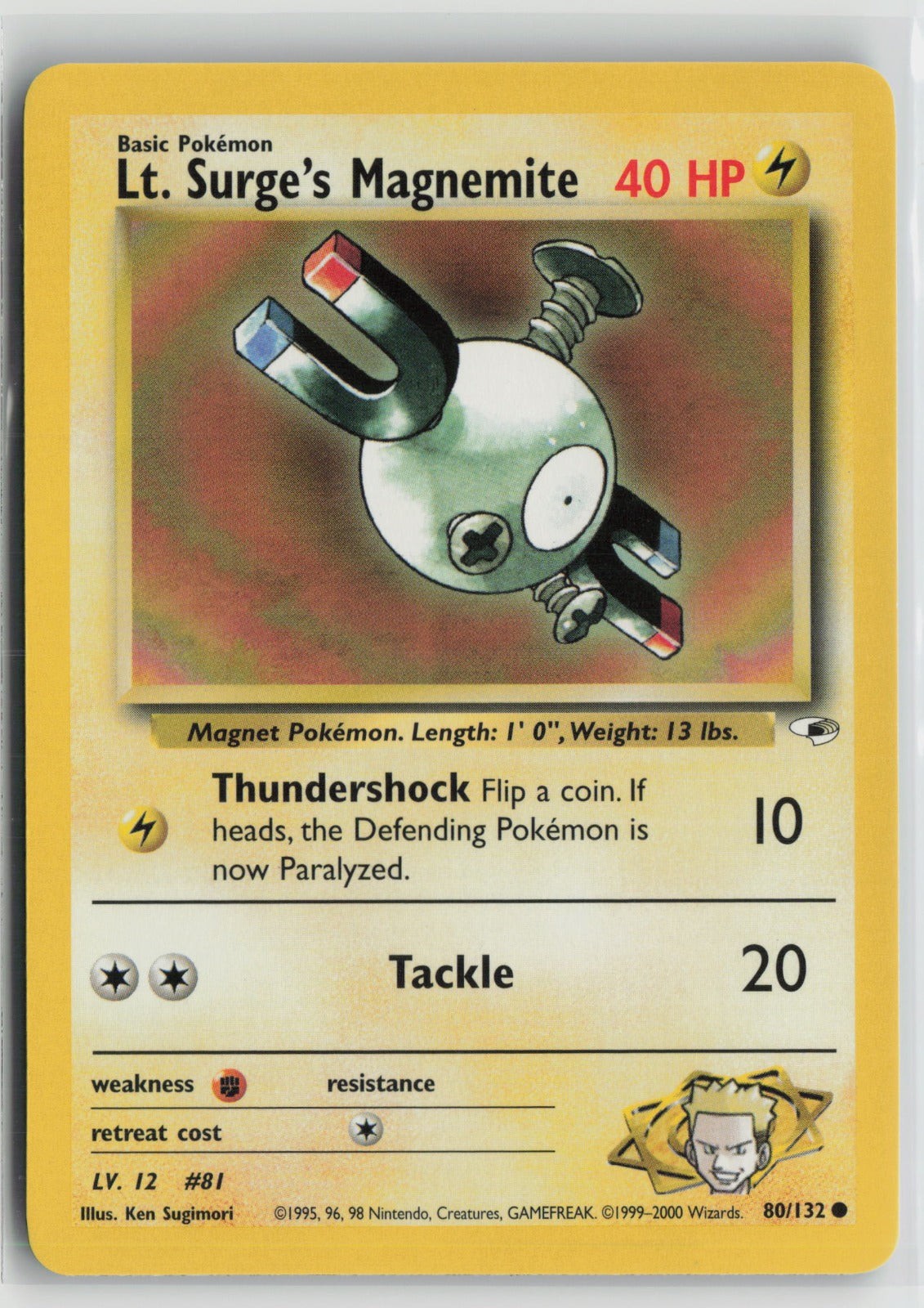 Lt. Surge\'s Magnemite (80) Common Unlimited G1 080/132 NM