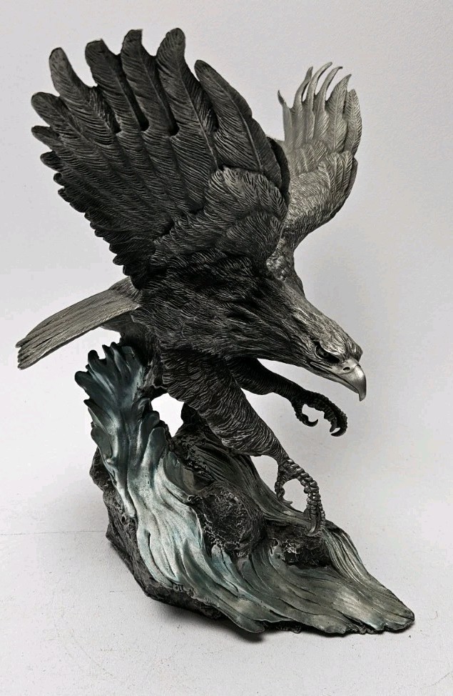The Alaskin Chilkat bald Eagle Statue Pewter Heavy By Paul Brunelle