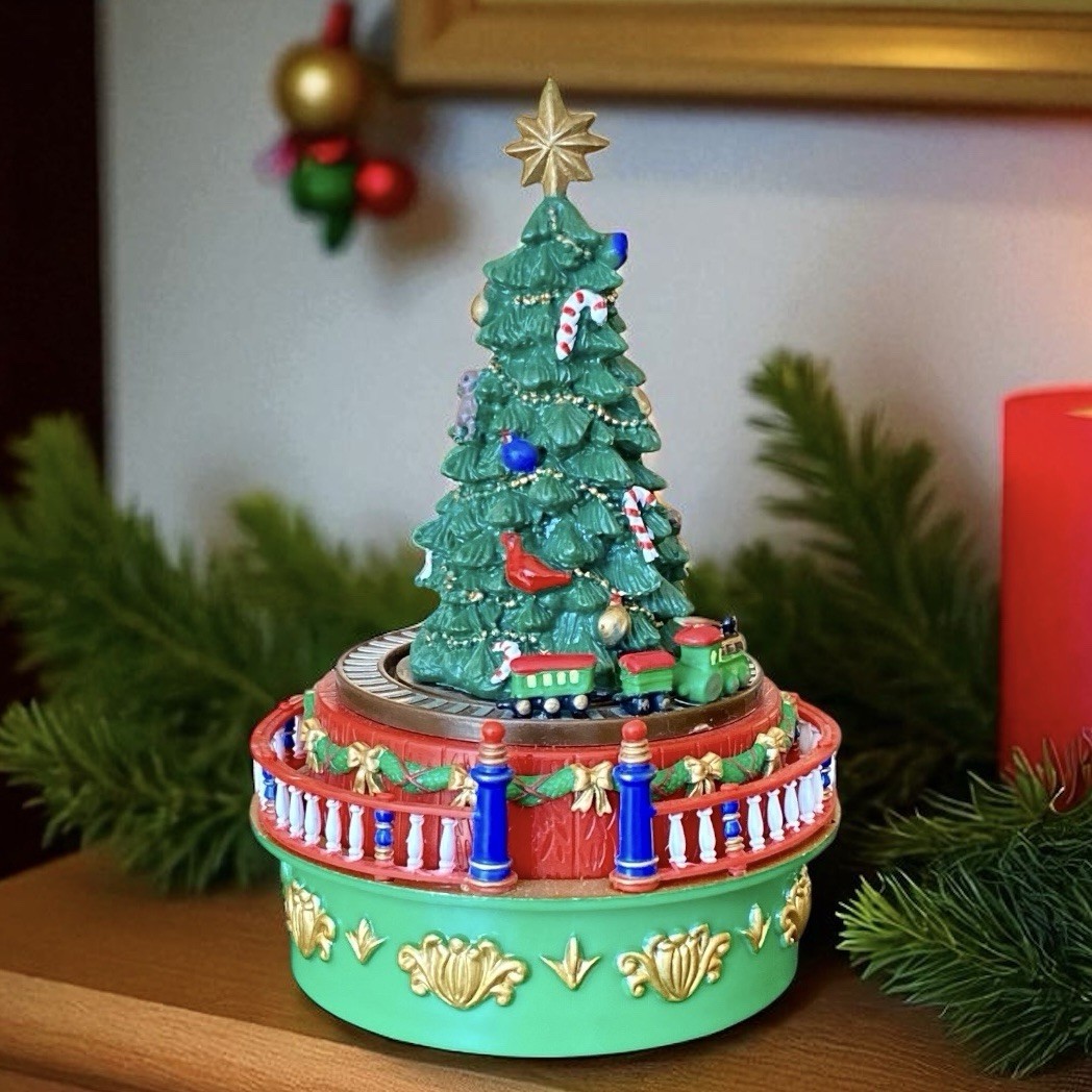 Mr. Christmas Music Box Tree with Train Holiday Musical Decor Works Perfectly
