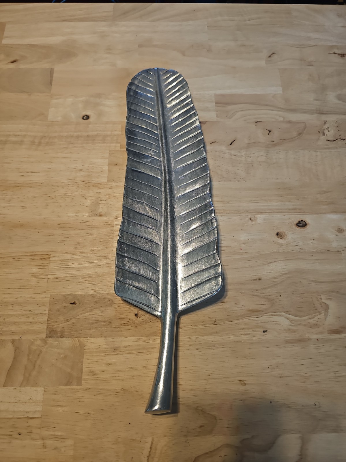 Vintage 1996 OTAGIRI SILVER TONED Banana Leaf Plate Serving Tray VGC 17\