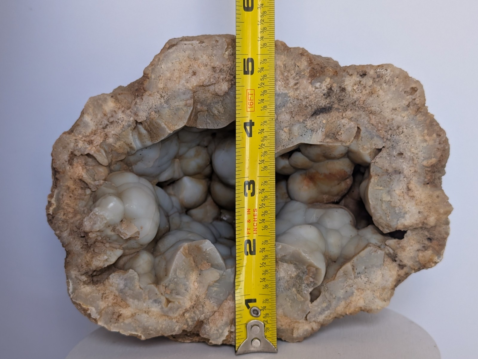 Large Indiana Geode Botryoidal Blue Agate Quartz Chalcedony 4.14 Lb