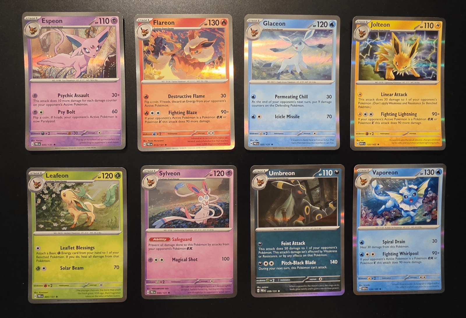 ​Pokemon Card Lot Complete 8 Eeveelutions Set - Espeon Umbreon Sylveon Holo