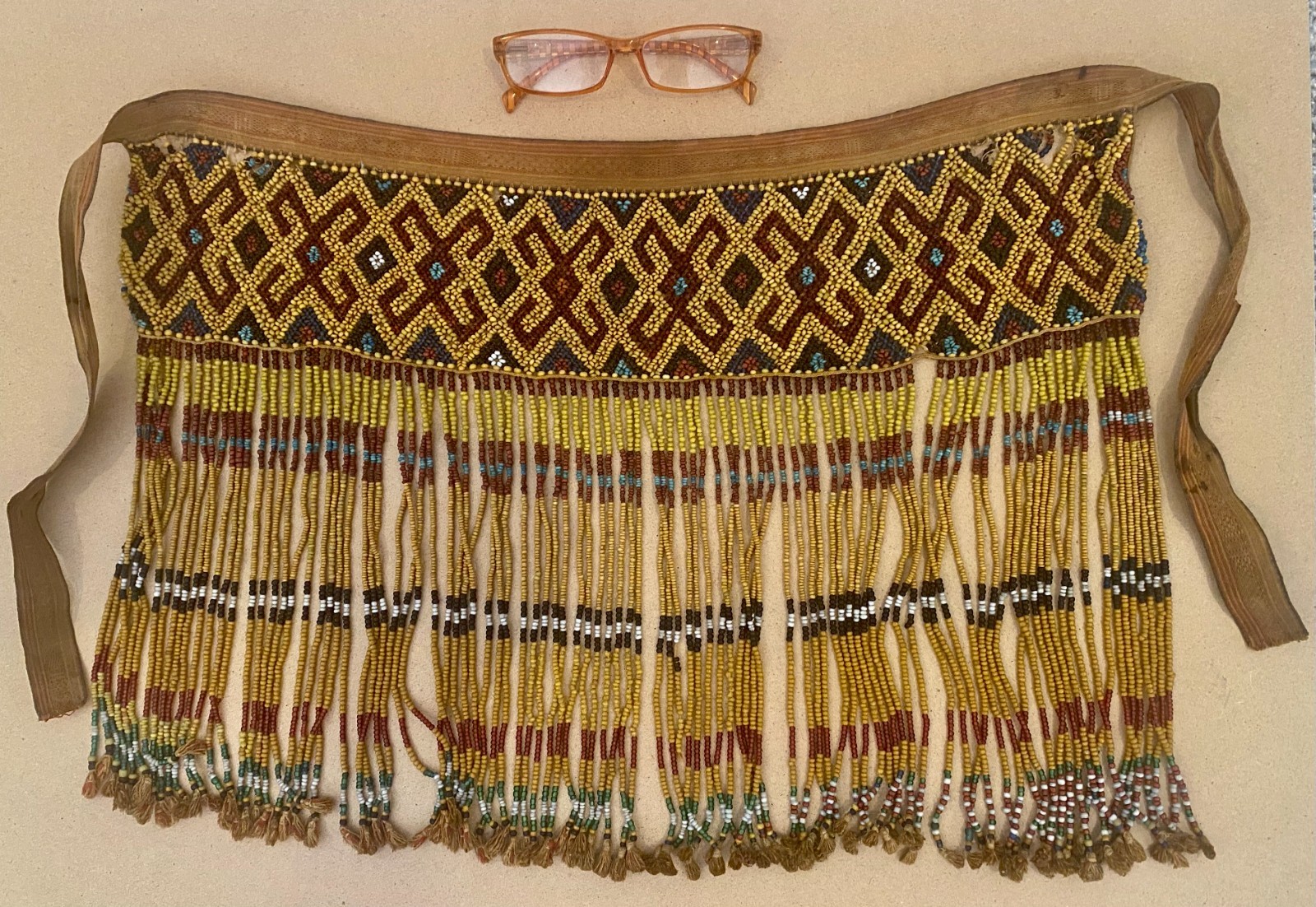Antique Toraja Beaded Ceremonial Apron Sassang Sulawesi Indonesia Circa 1940