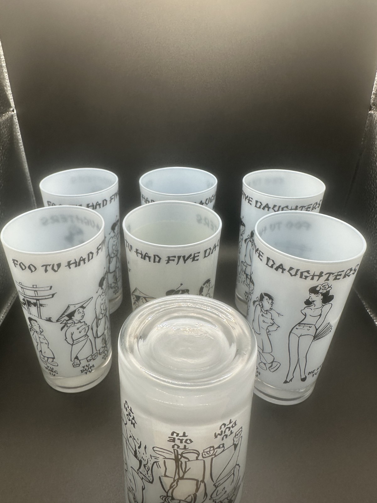 Vtg 1950’s Mid Century Barware Tumbler Cobean Naughty Adult Humor Cartoon RARE