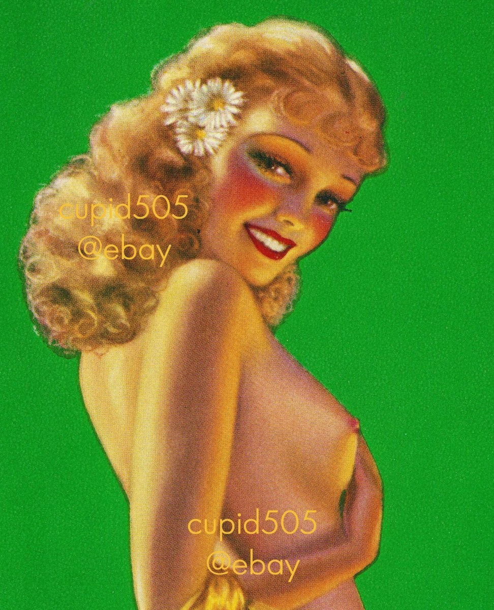 RISQUE VINTAGE BILLY DEVORSS PINUP GIRL CALENDAR ART PRINT POSTER WW2 SEE PHOTOS