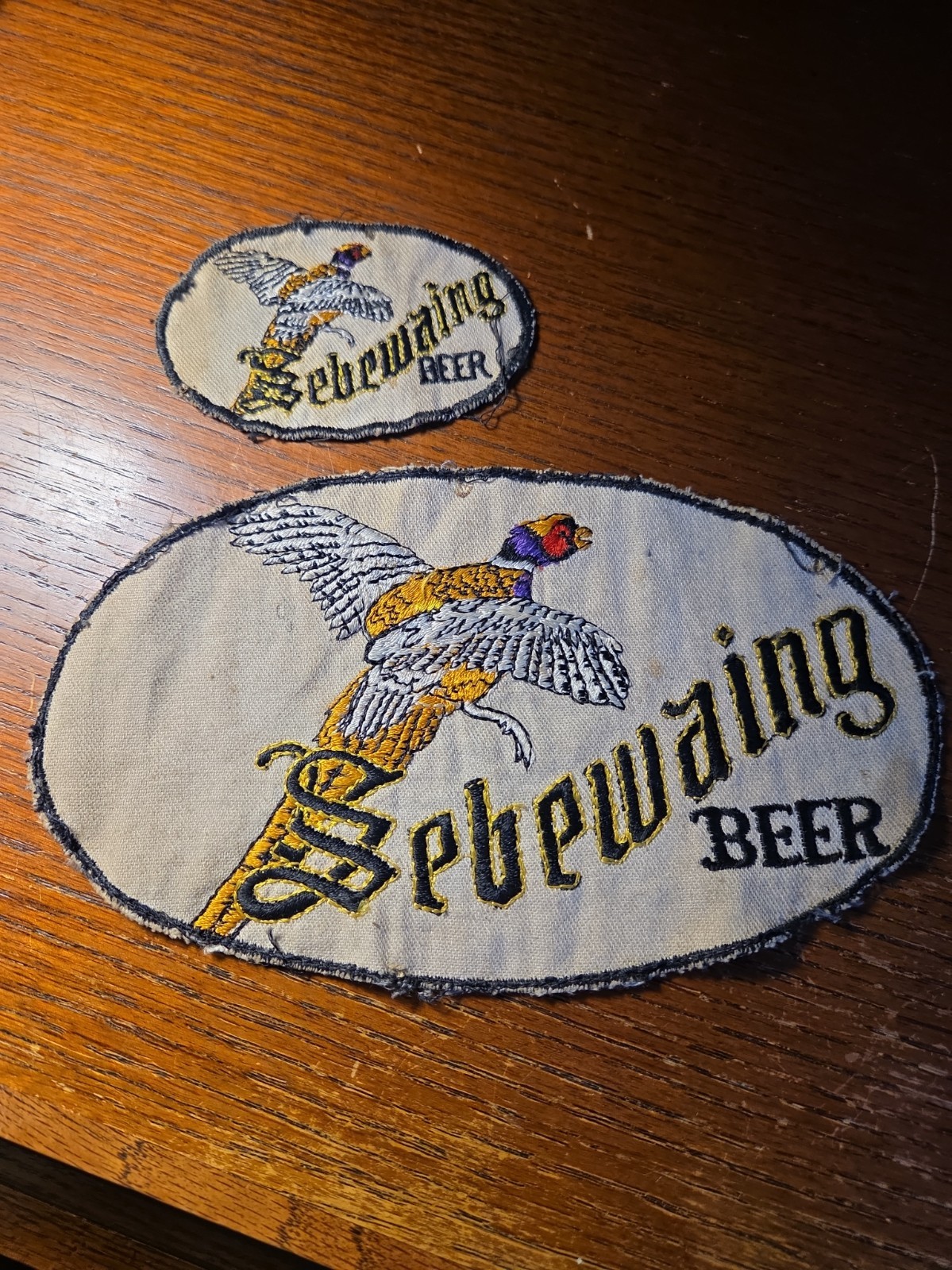 Pair of Vintage Sebewaing Beer Patches Sebewaing Brewing Sebewaing Mi