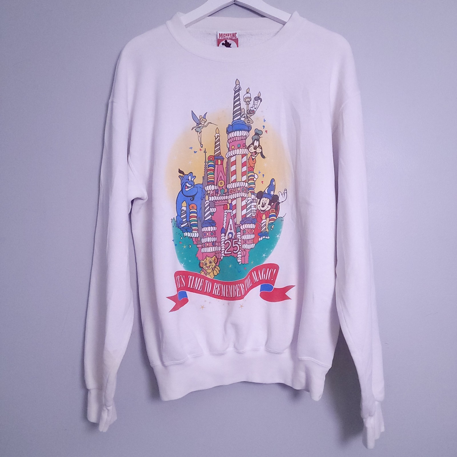 Vintage 90s Disney 25th Anniversary Sweatshirt Cake Castle SM Mickey Inc