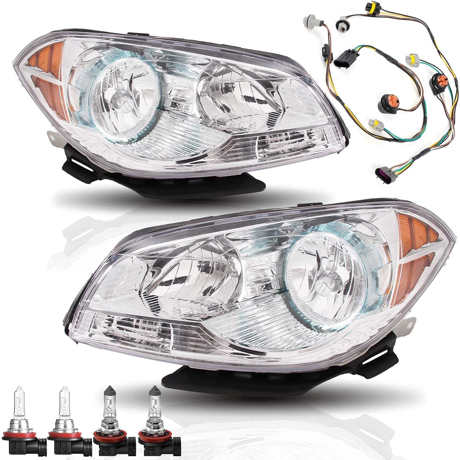 Headlights for 2008-2012 Chevy Malibu with Bulbs and Wiring Harness Headlights for 2008-2012 Chevy Malibu with Bulbs and Wiring Harness