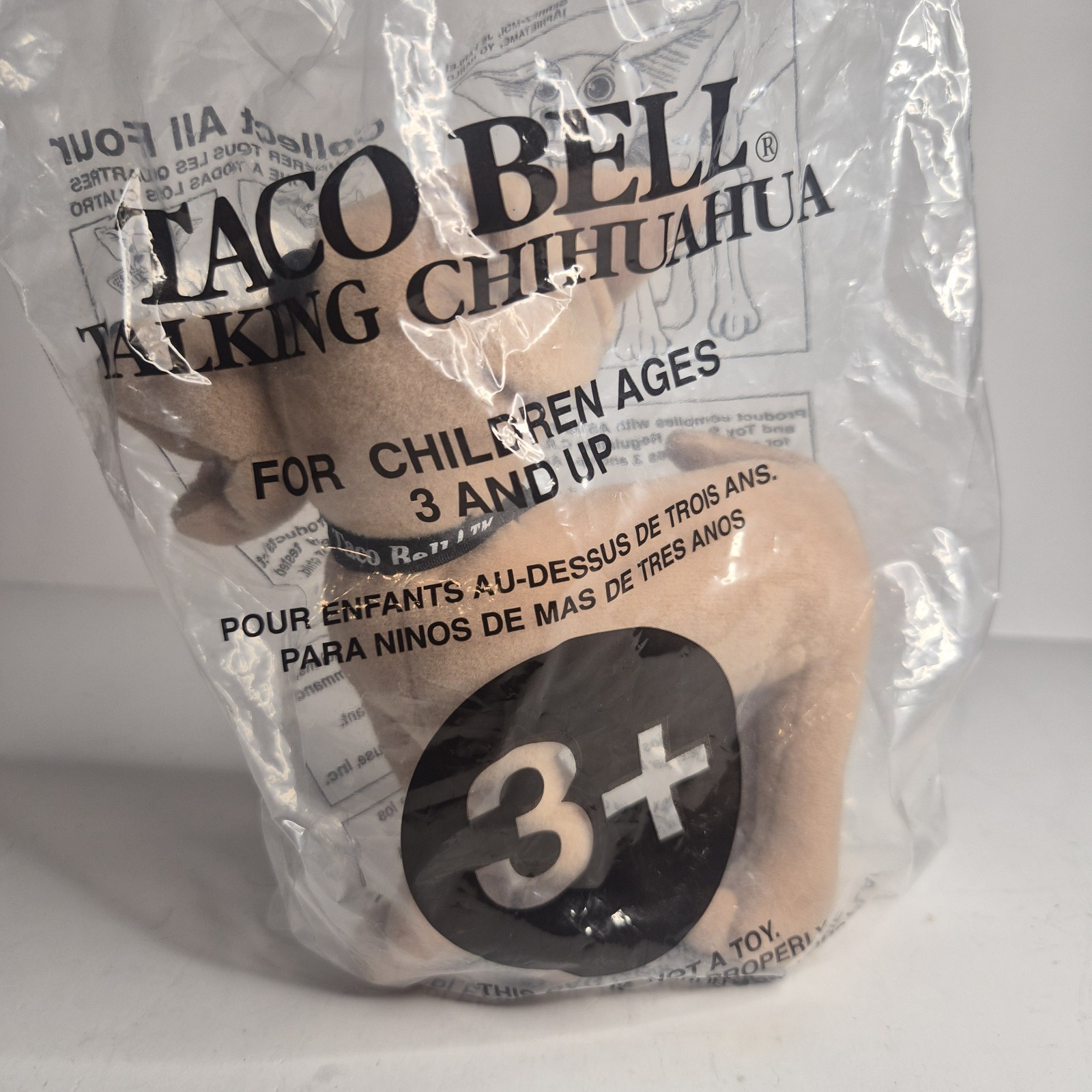 Vintage 1998 Taco Bell Talking Chihuahua Plush Dog Sealed NIP Yo Quiero Applause