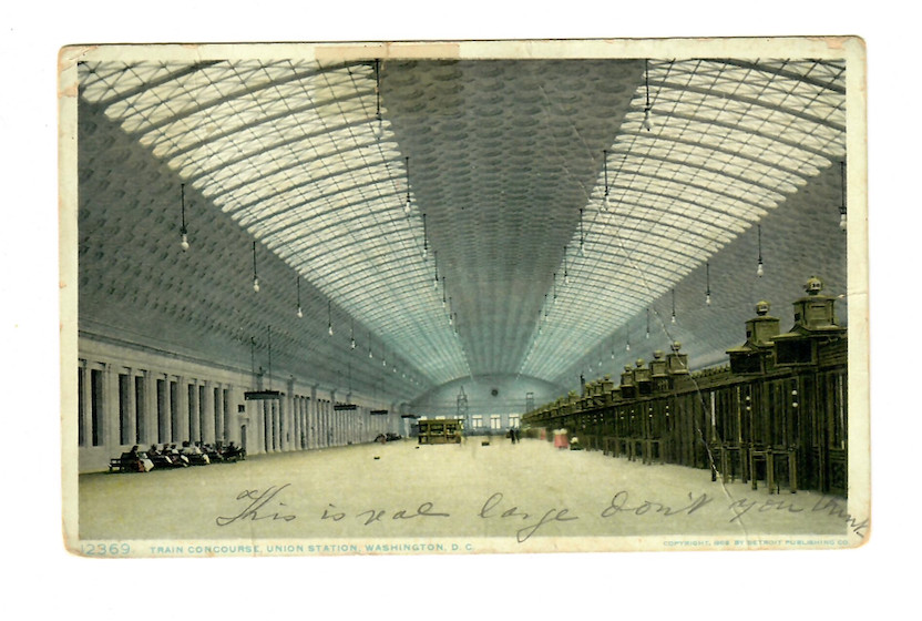 1909 Train Concourse Union Station Washington D.C. Postcard — Detroit Pub PC020