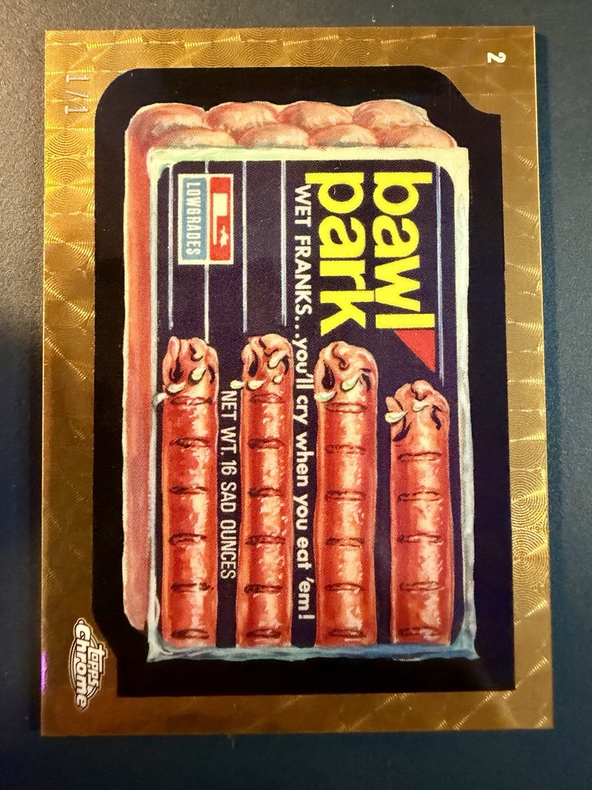 2026 Topps Wacky Packages Chrome Bawlpark Flashback #2 1/1 ONLY ONE MADE