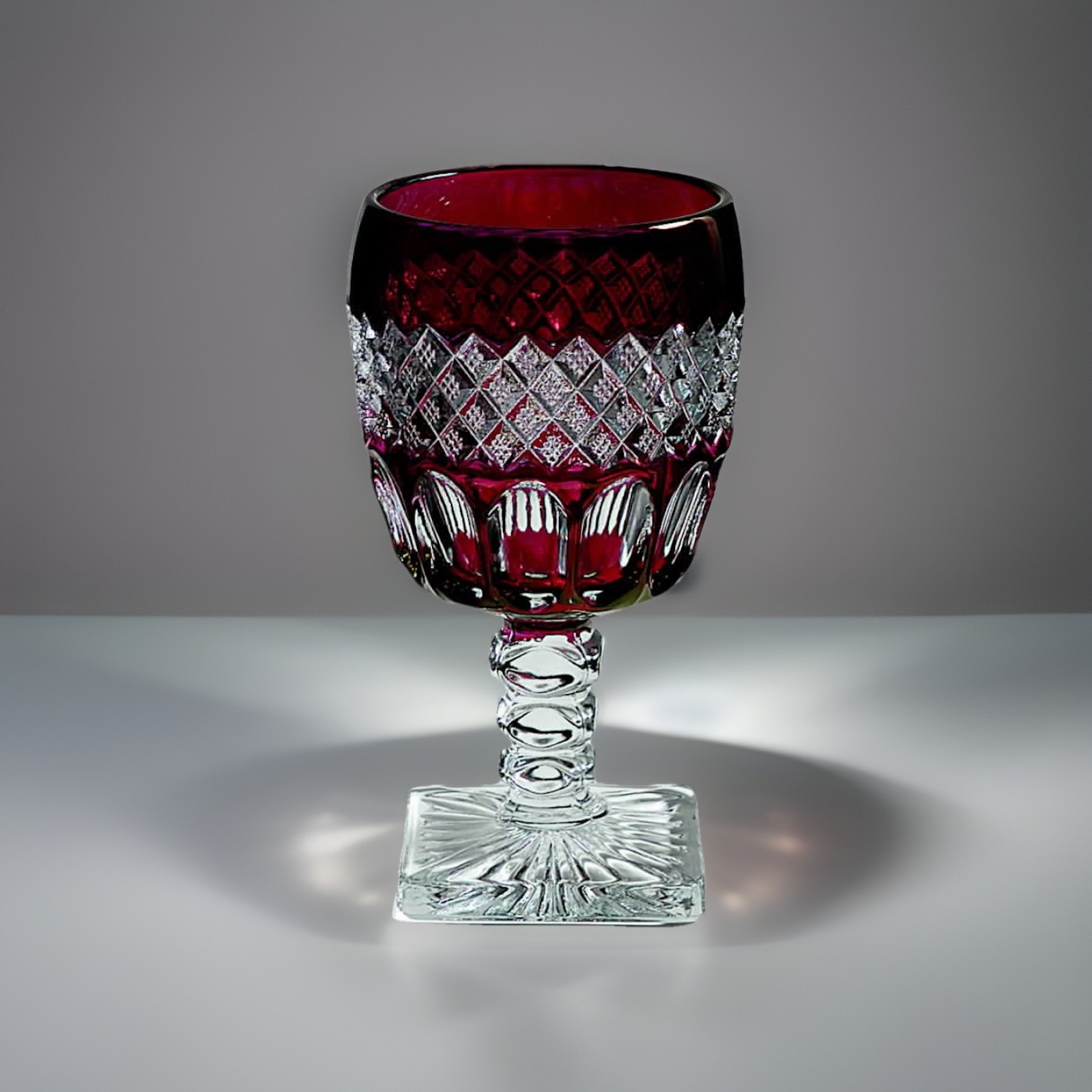 Vintage Westmoreland Waterford Ruby Magnum Goblet 1970s