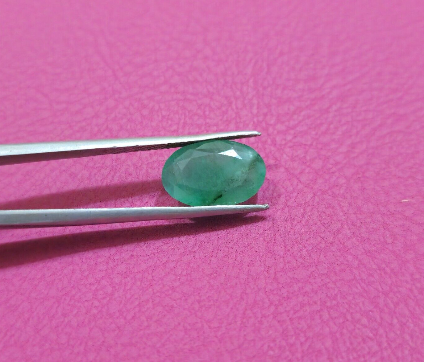High Quality A+ Zambian Green Emerald 4.05 Crt Faceted Oval Shape Loose Gemstone
